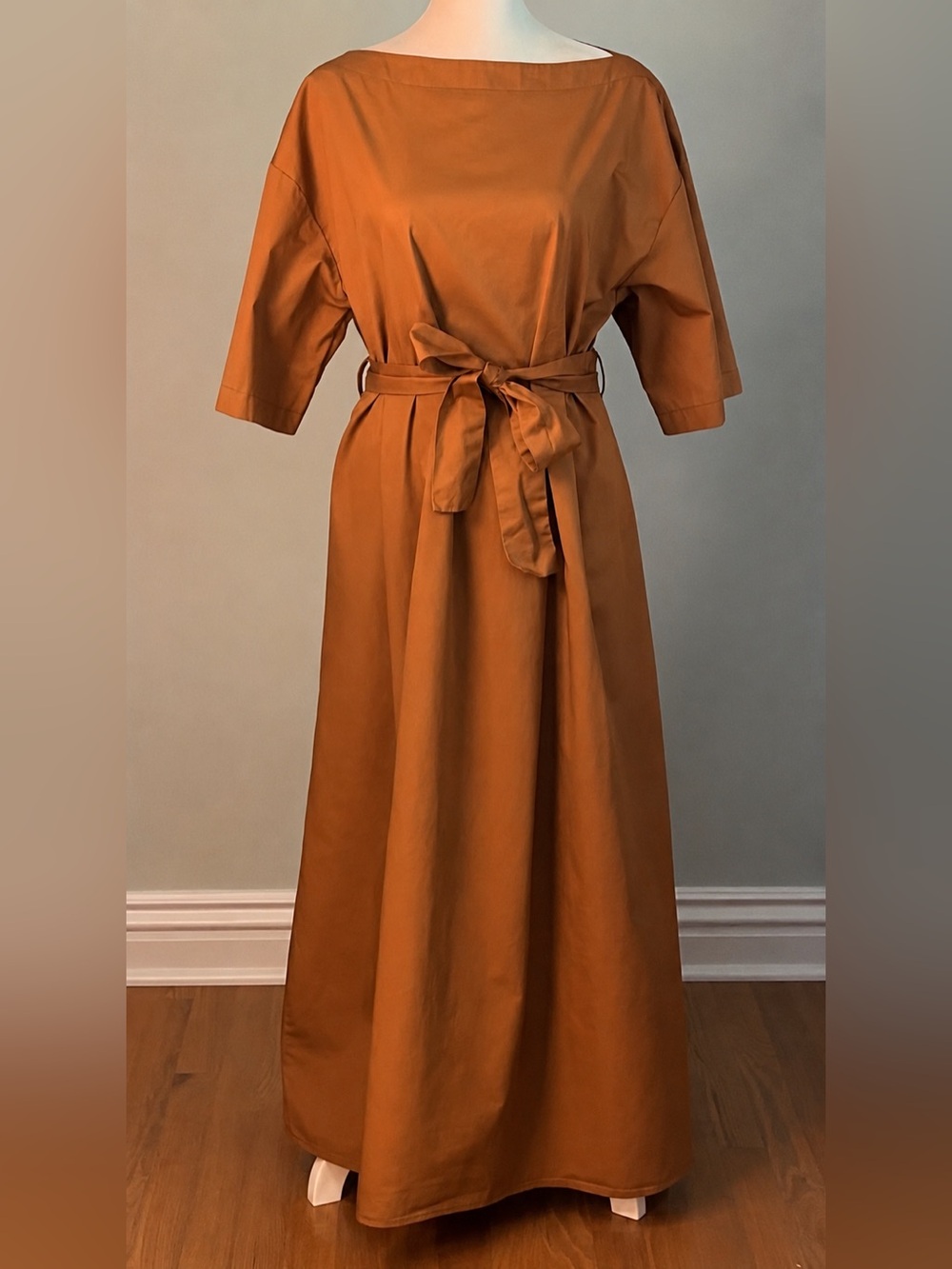 Cool Cinnamon 100% Cotton Belted Maxi Dress Size 6